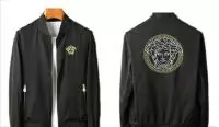 chaude veste blouson versace jeans homme zipper embroidery black